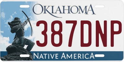 OK license plate 387DNP