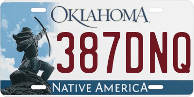 OK license plate 387DNQ