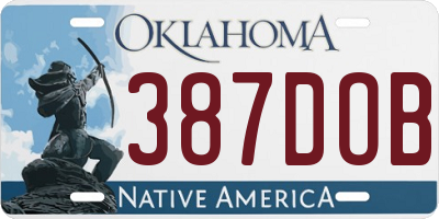OK license plate 387DOB