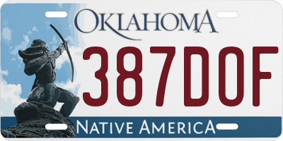 OK license plate 387DOF