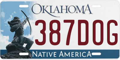 OK license plate 387DOG