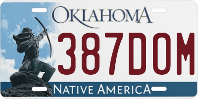 OK license plate 387DOM