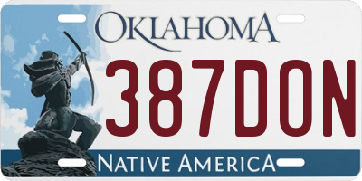 OK license plate 387DON