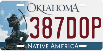 OK license plate 387DOP