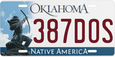 OK license plate 387DOS