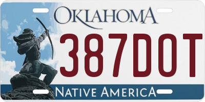 OK license plate 387DOT