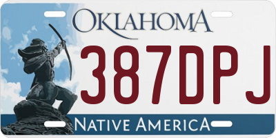 OK license plate 387DPJ