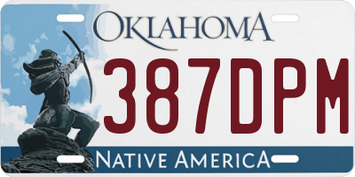 OK license plate 387DPM