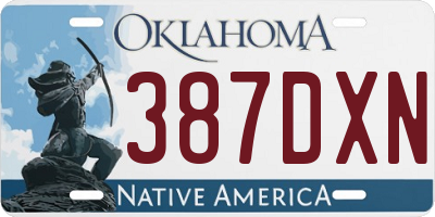 OK license plate 387DXN