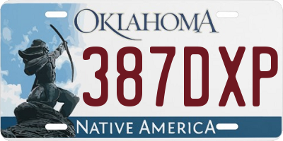 OK license plate 387DXP