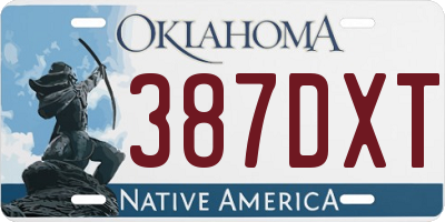OK license plate 387DXT