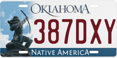 OK license plate 387DXY