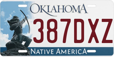 OK license plate 387DXZ
