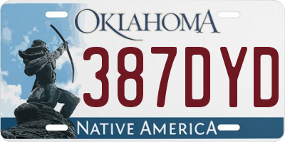 OK license plate 387DYD