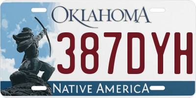 OK license plate 387DYH