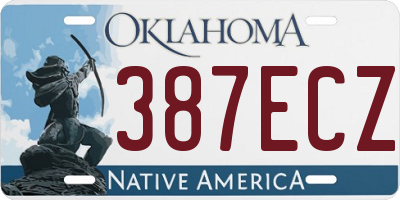 OK license plate 387ECZ