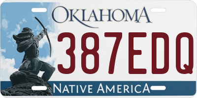 OK license plate 387EDQ