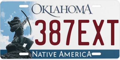 OK license plate 387EXT