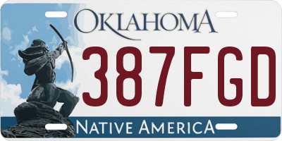 OK license plate 387FGD