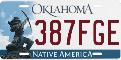 OK license plate 387FGE