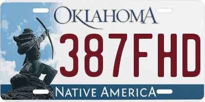 OK license plate 387FHD