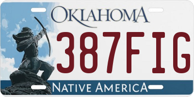 OK license plate 387FIG