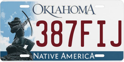 OK license plate 387FIJ