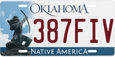 OK license plate 387FIV