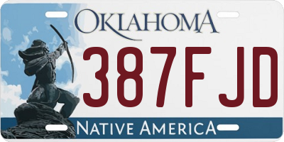 OK license plate 387FJD