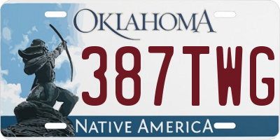 OK license plate 387TWG