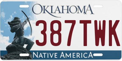 OK license plate 387TWK