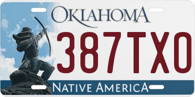 OK license plate 387TXO