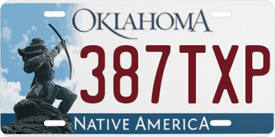 OK license plate 387TXP