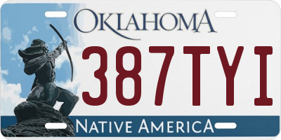 OK license plate 387TYI