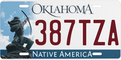 OK license plate 387TZA