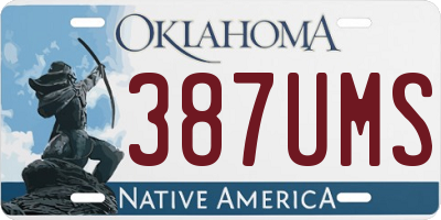 OK license plate 387UMS