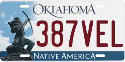 OK license plate 387VEL