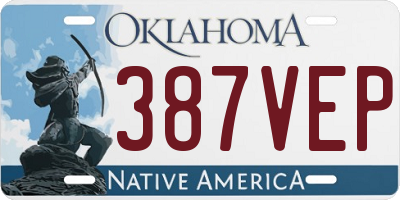 OK license plate 387VEP