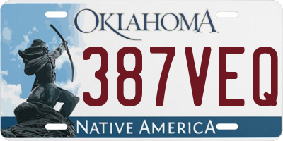 OK license plate 387VEQ
