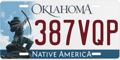 OK license plate 387VQP