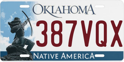 OK license plate 387VQX