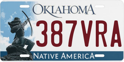 OK license plate 387VRA