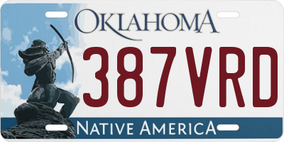 OK license plate 387VRD