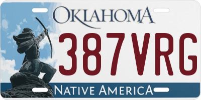 OK license plate 387VRG