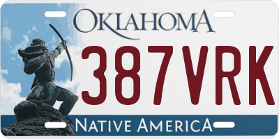 OK license plate 387VRK