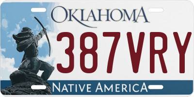 OK license plate 387VRY
