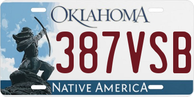 OK license plate 387VSB