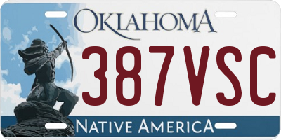 OK license plate 387VSC