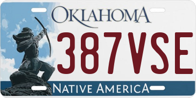 OK license plate 387VSE