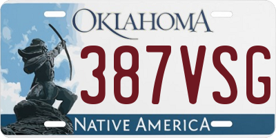 OK license plate 387VSG